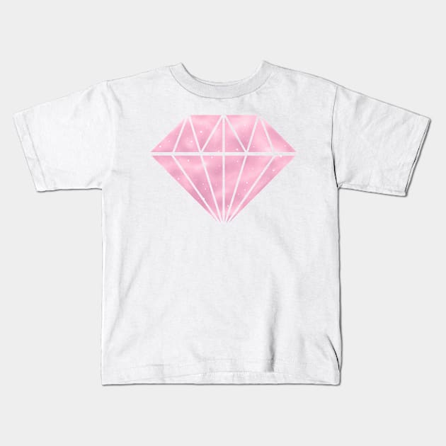 Dusky Pink Diamond Kids T-Shirt by TotalGeekage